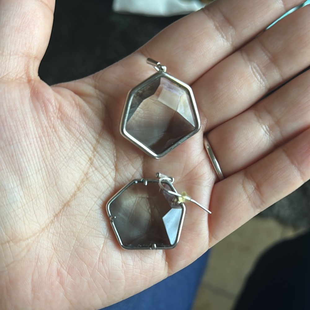 Kendra Scott GUC Vanessa steel gray ombre earrings.